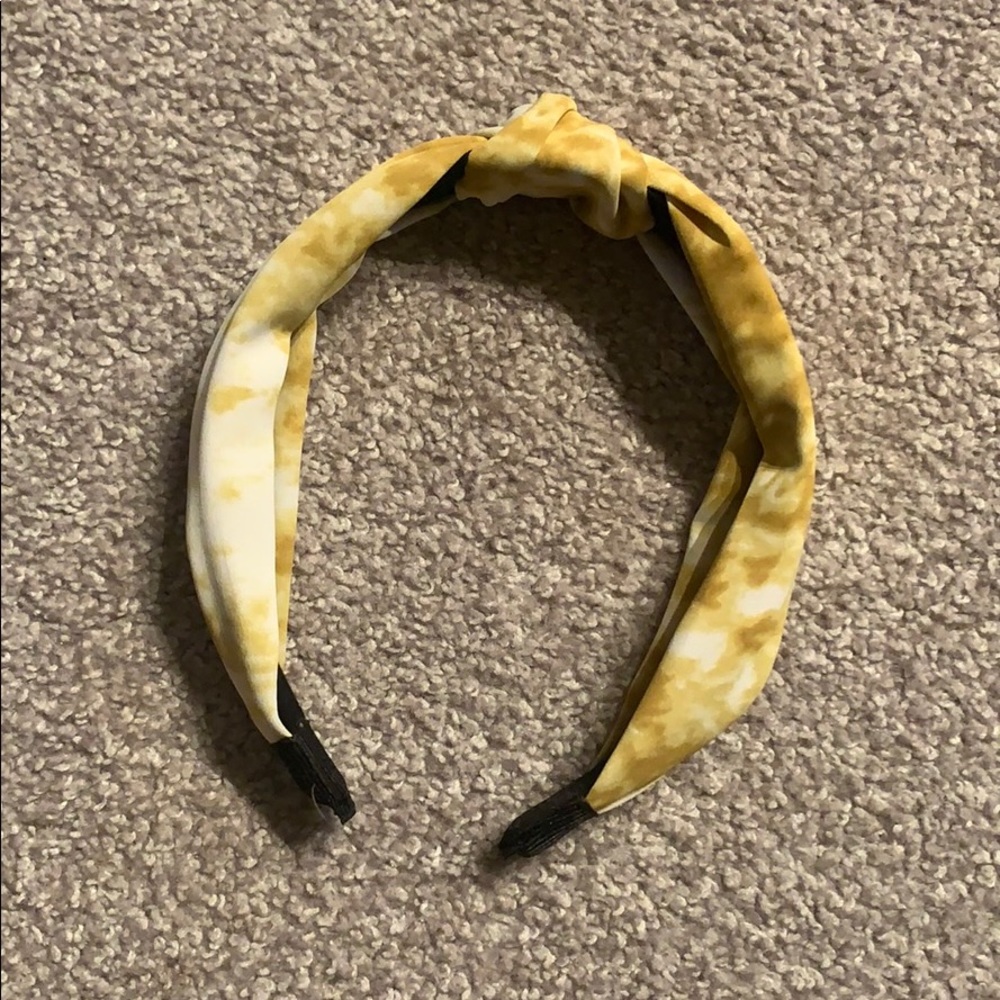 Yellow tie dye knot headband